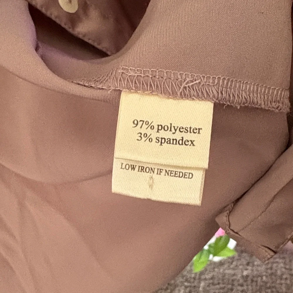 Dylan Women's Casual Taupe/Pink Button Down Shirt - Picture 3 of 5